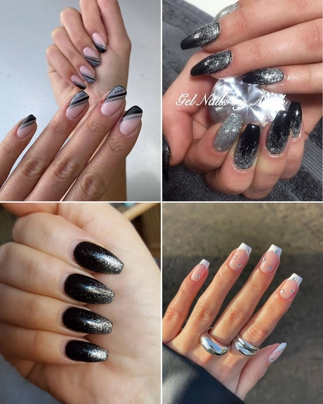 black-and-silver-nails-for-prom-001 Unghii negre și argintii pentru bal
