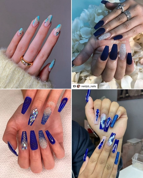 dark-blue-prom-nails-001 Unghii de bal albastru închis