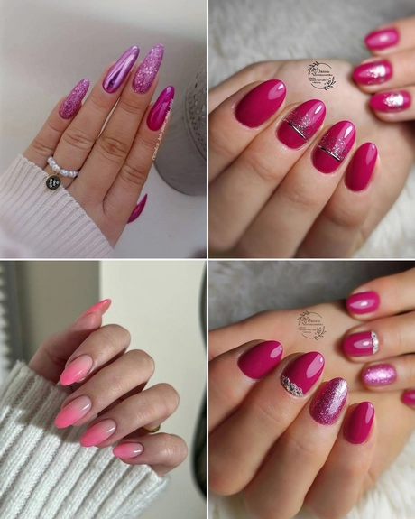 dark-pink-nail-ideas-001 Idei de unghii roz închis
