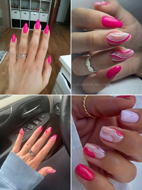 hot-pink-almond-nail-designs-001 Modele de unghii cu migdale roz aprins