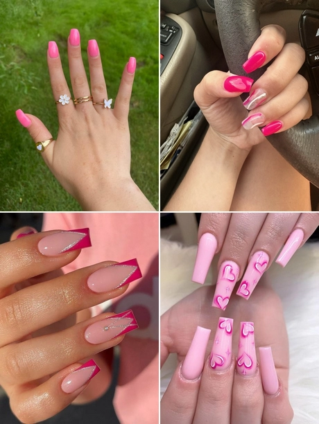 hot-pink-coffin-nail-designs-001 Modele de unghii cu sicriu Roz Aprins