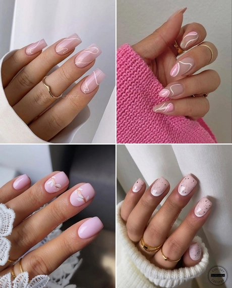 light-pink-nails-with-white-design-001 Unghii roz deschis cu design alb