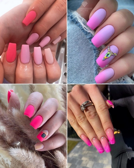 matte-pink-nails-with-design-001 Unghii roz mat cu design