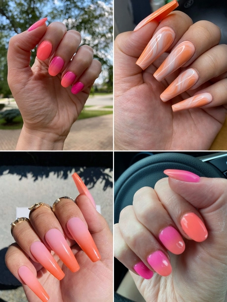 ombre-nails-orange-and-pink-001 Ombre unghii portocaliu și roz