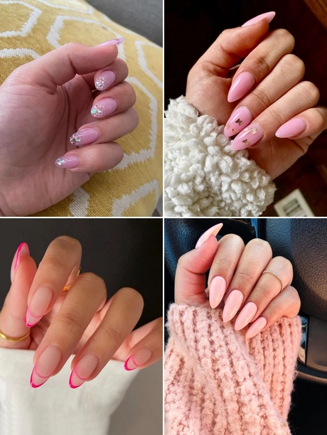 pink-almond-shaped-nails-001 Unghii roz în formă de migdale