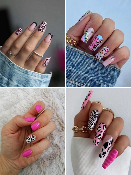 pink-and-leopard-print-nails-001 Unghii cu imprimeu roz și leopard