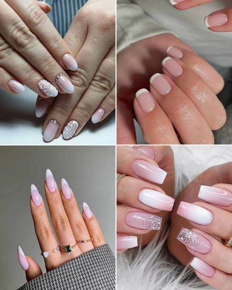 pink-and-white-ombre-wedding-nails-001 Unghii de nunta roz si alb ombre