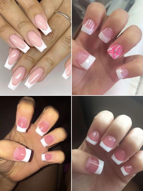 pink-and-white-tip-acrylic-nails-001 Unghii acrilice cu vârf roz și alb