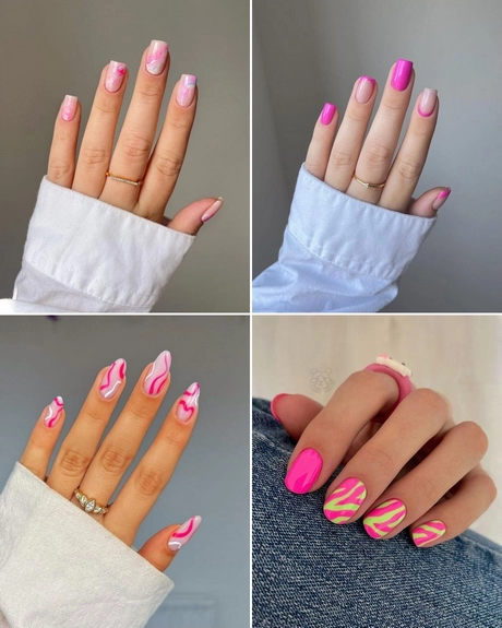 pink-nail-designs-short-001 Modele de unghii roz scurte