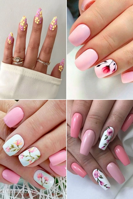 pink-nail-designs-with-flowers-001 Modele de unghii roz cu flori