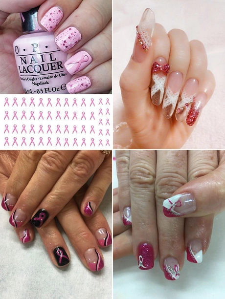 Modele de unghii cu panglică roz