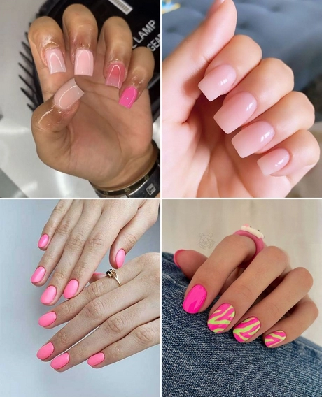 pink-short-acrylic-nails-001 Unghii acrilice scurte roz