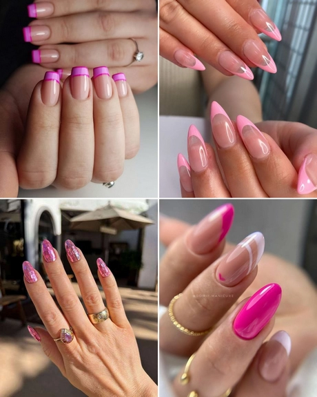 Modele de unghii cu vârf roz