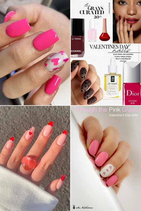 pink-valentine-nails-ideas-001 Idei de unghii roz valentine