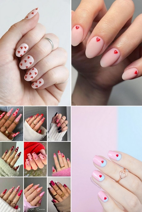 red-nails-with-pink-hearts-001 Unghii roșii cu inimi roz