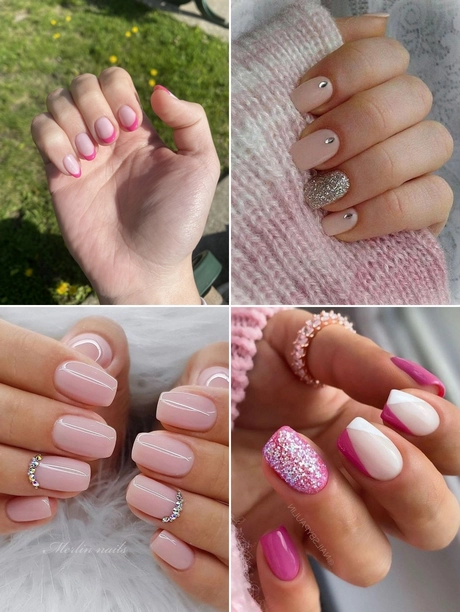 short-pink-nails-with-diamonds-001 Unghii scurte roz cu diamante