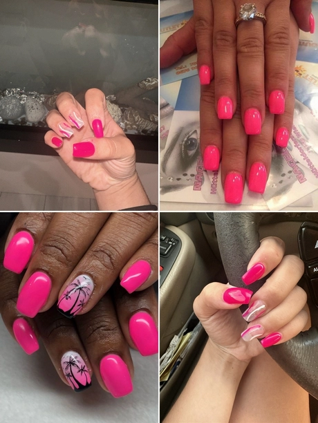 summer-hot-pink-nails-001 Unghii roz fierbinte de vară