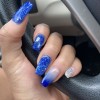 Royal unghii acrilice albastru pentru bal