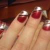 Red silver nail art