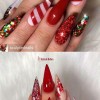 Modele de unghii roșii de Crăciun