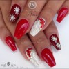 Roșu și alb de Crăciun nail art