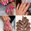 Modele de unghii din marmură roz